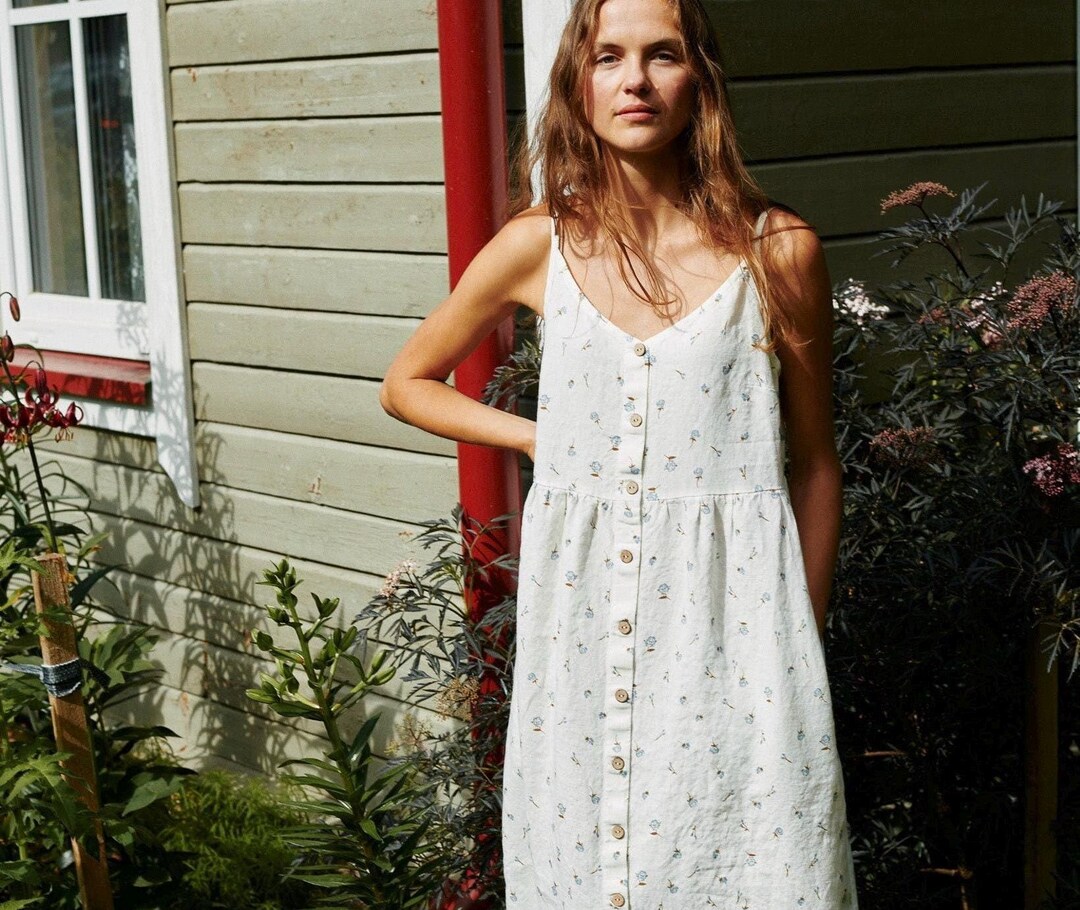 Sarah™ | Button-Down Linen Shirt Dress