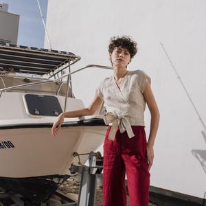 Linen top MADRID / linen wrap top / linen wrap top pattern / linen tops