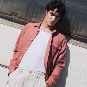 Mens long sleeve linen shirt MONTREAL / linen long sleeve / mens shirt