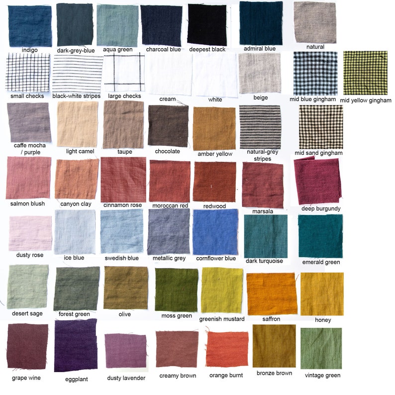 Linen curtain 1 panel in small checks / drapery panels / curtain panel 画像 4