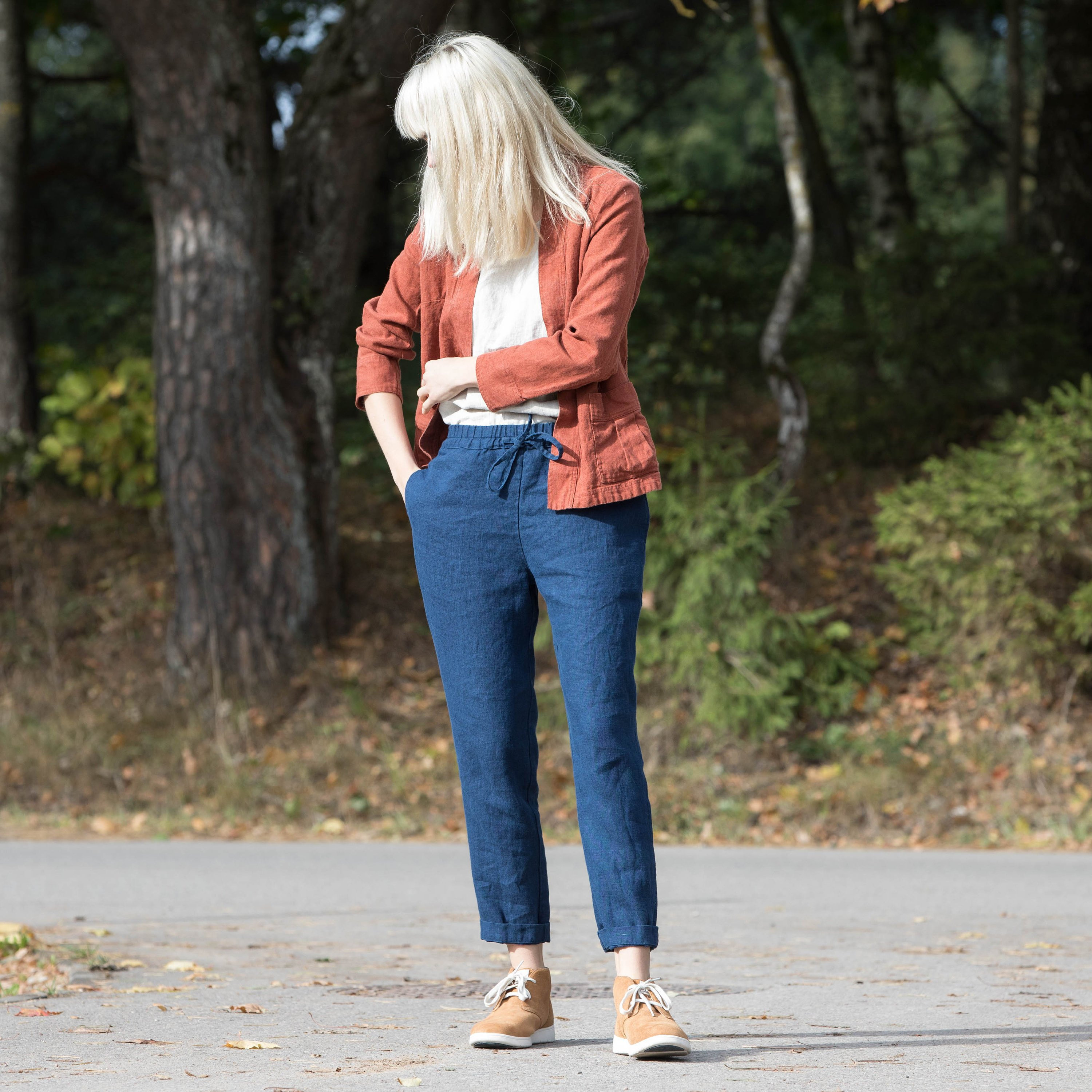 Loose Linen Pants in Heavy Linen / Washed Women Linen Trousers - Etsy  Denmark