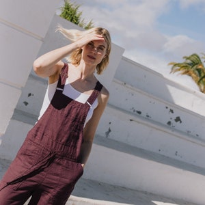 Loose linen jumpsuit EVEREST / linen jumpsuit / baggy overalls / linen jumpsuit with pockets