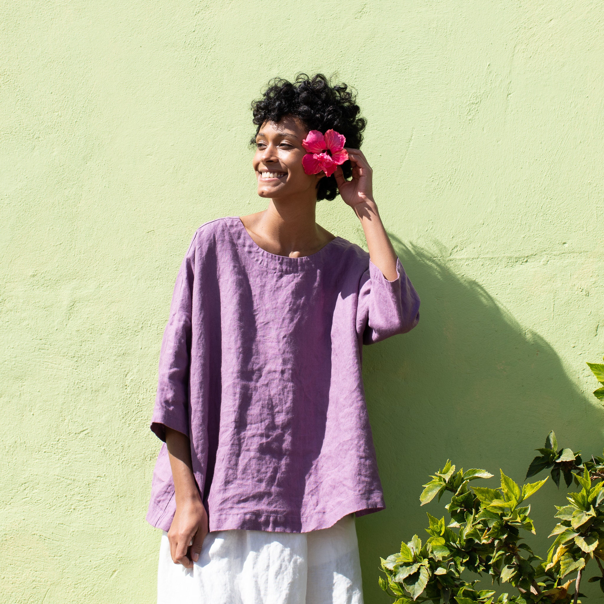 Oversized Linen Top OLD LONDON in Round Neck Etsy UK