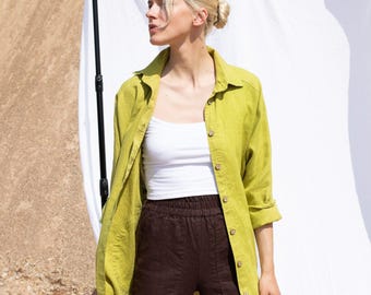 Linen pants PUGLIA straight cut / womens linen pants / linen pants for women / wide leg linen pants