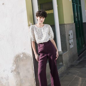 Linen pants SARAH fit and flare pants / linen pants for women / linen wide leg pants