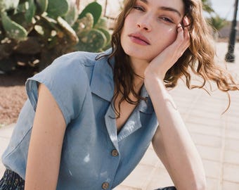 Linen shirt NOOSA / linen tops for women / linen top / womens linen shirt