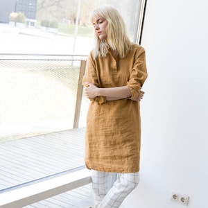 Linen shirt dress FRENCH BOYFRIEND / midi dress / linen dress / casual dress