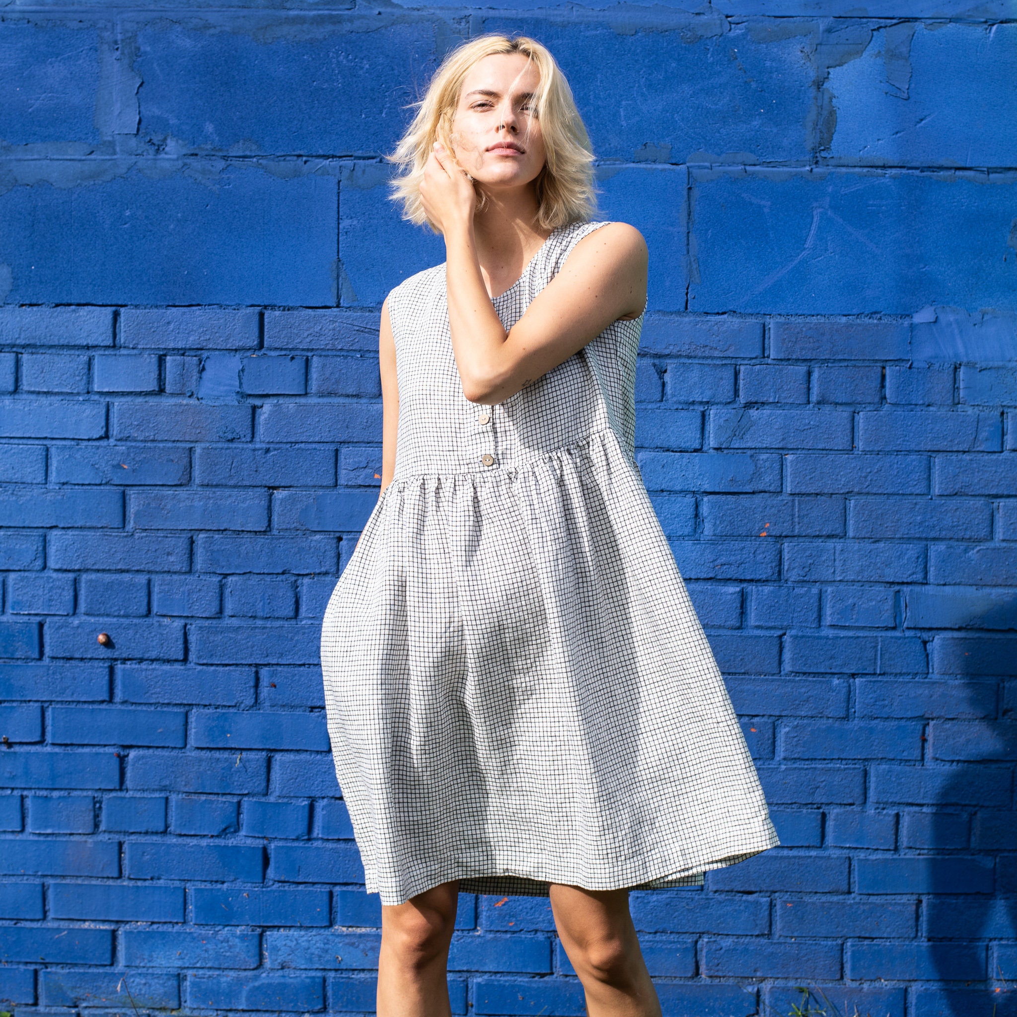 Linen Loose Sleeveless MAMA Dress in MIDI Length / Washed and - Etsy Canada