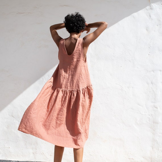 Linen smock dress VOLUME / Oversized linen dress