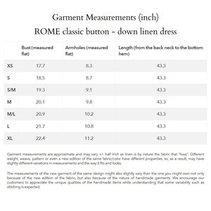 Linen dress ROME / classic dress / buttondown / shirt dress / v neck image 9