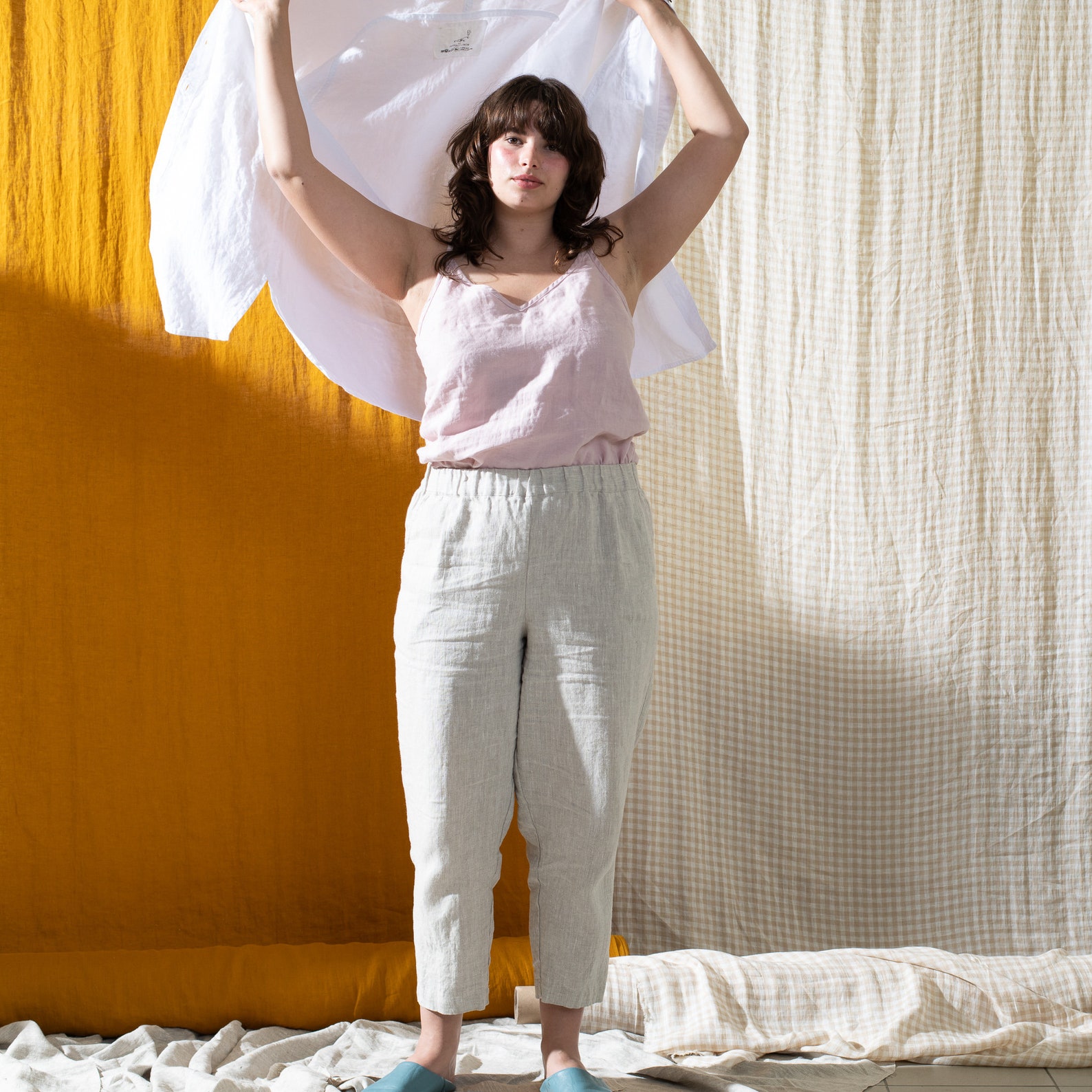 Cropped Linen Pants YAMBA Etsy