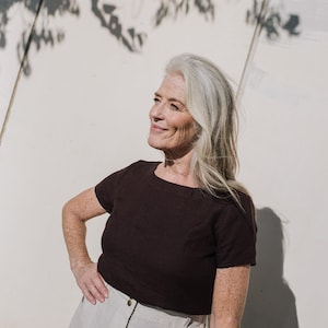 Linen top HAMBURG / short sleeve linen top / linen tops for women