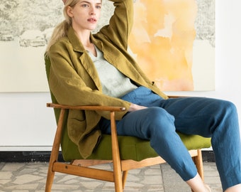 Linen jacket VICTORIA-2 / oversized jacket / womens linen jacket