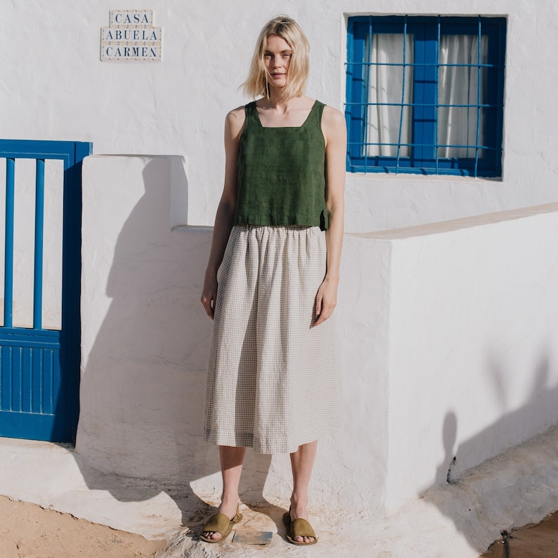 Linen skirt SION / linen midi skirt / linen skirt woman image 5