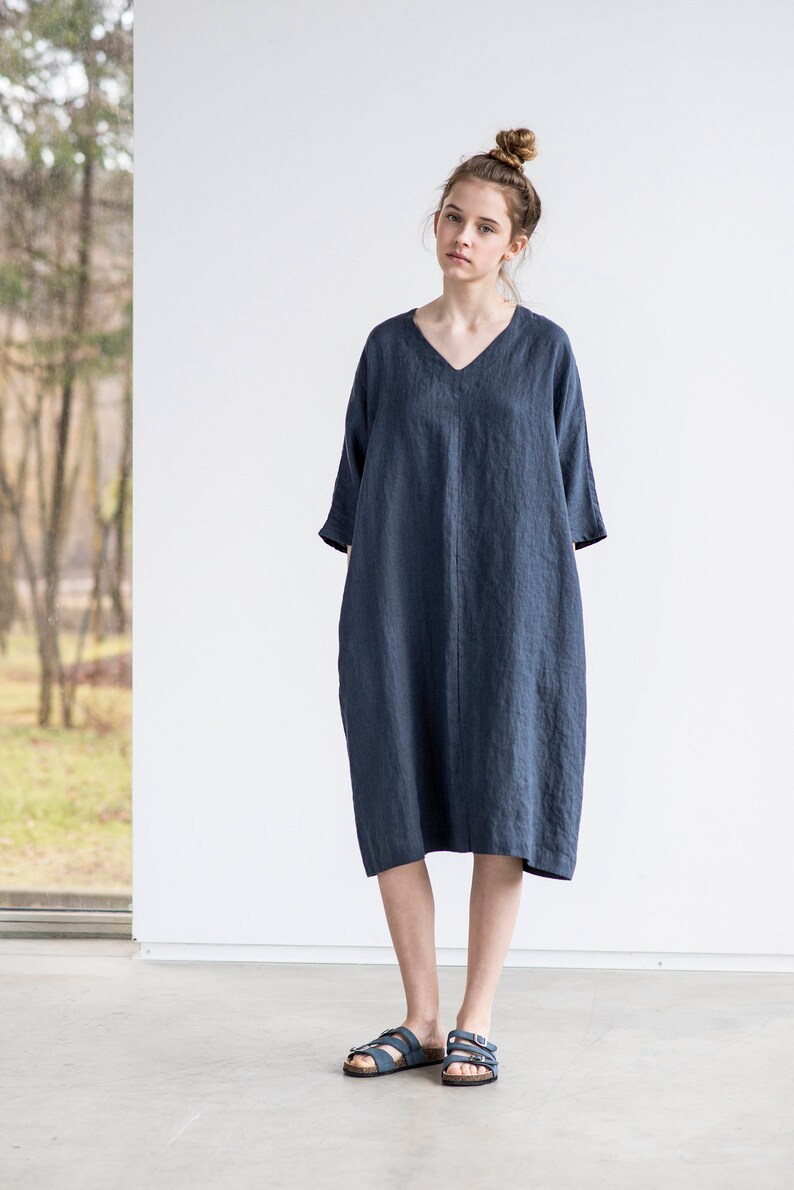 midi length linen dresses