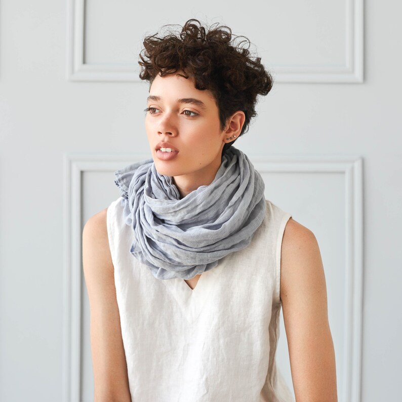 Washed linen scarf / Softened linen scarves in 9 colors / Etsy