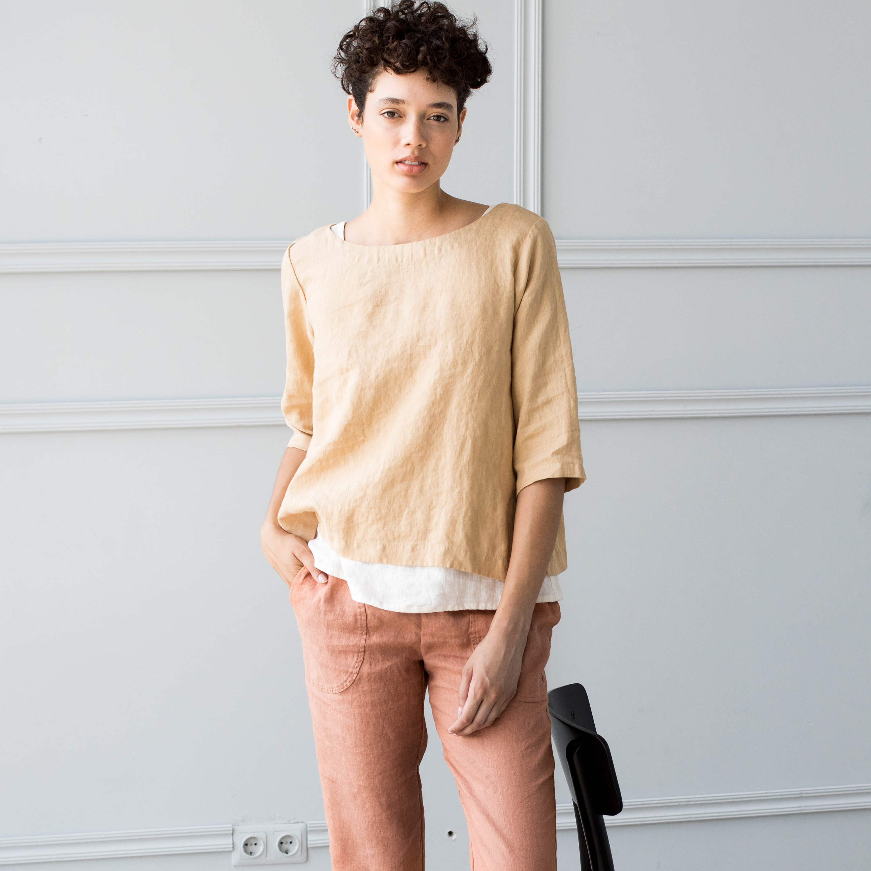 Linen GENOVA Pants / With Elastic 