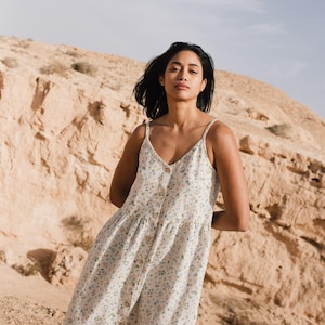 Linen maxi dress SARAH / linen dress / linen dress with pockets / slip dress / maxi dress /