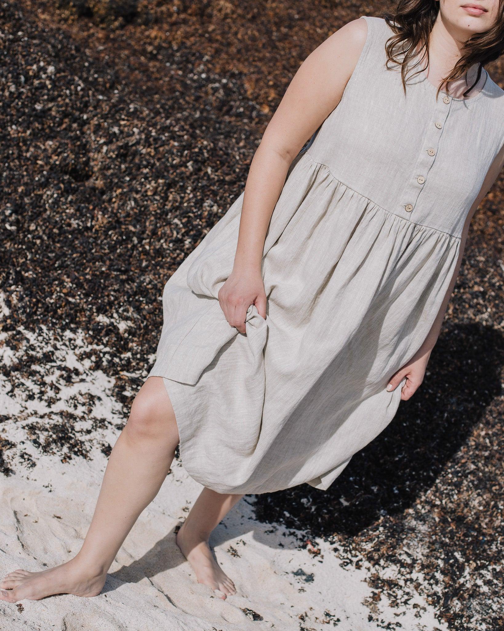 Sleeveless Linen Dress MAMA in MAXI Length / Maxi Linen Dress / Linen Dress  for Women / Linen Maxi Dress / Maternity Linen Dress - Etsy