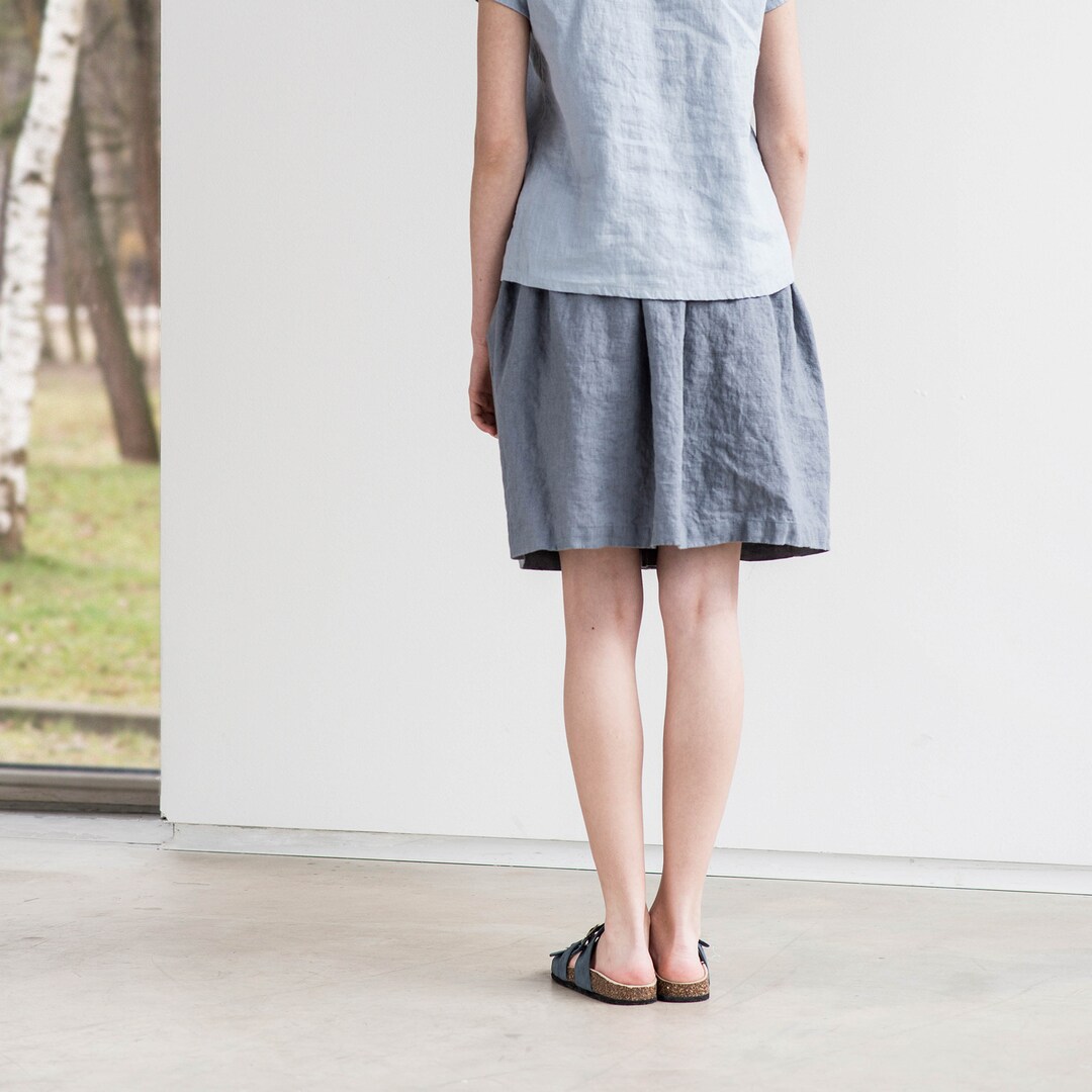 Short Linen Skirt BARI - Etsy