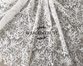 Exquisite Gold Embroidery GauzeMesh Eyelash Bridal Wedding Dress Lace Fabric 150cmX300cm Piece