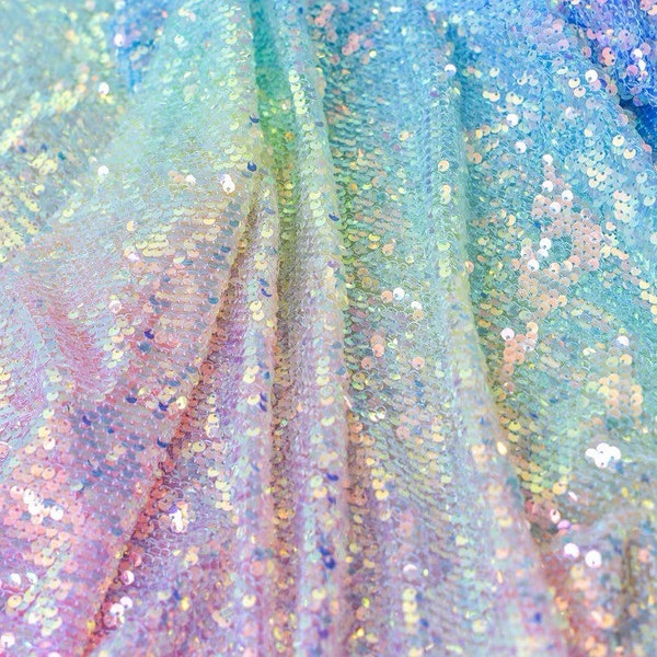 Unique Exquisite Iridescent Sequins Embroidery on Velvet Dress Lace Fabric 47.2” Wide/Yd