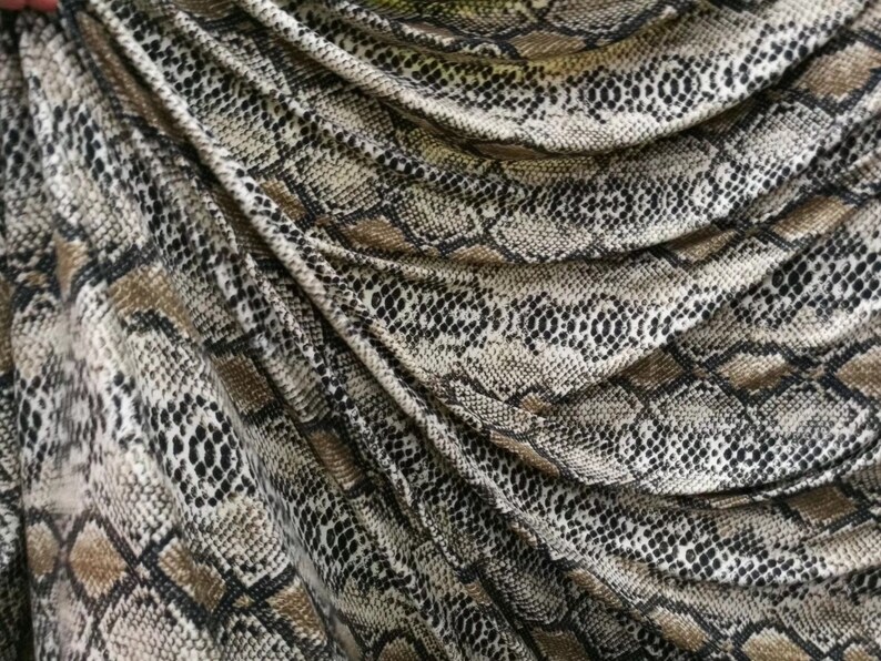 Special Brown Snake Skin Print 4 way Stretchy Latin Dance Fabric Costume Dress Spandex Fabric Sold by Yard 59\u201d WideYard Animal print