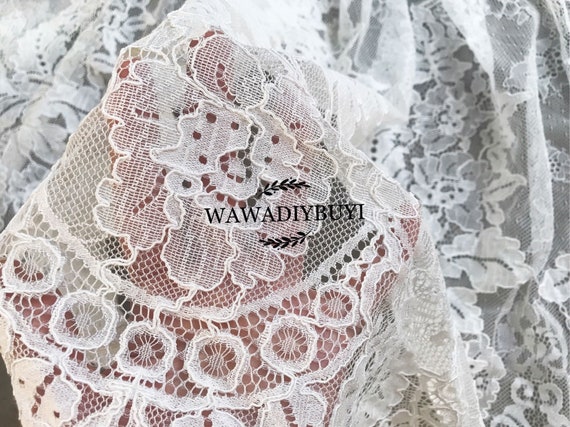 Exquisite Gold Embroidery GauzeMesh Eyelash Bridal Wedding Dress Lace Fabric 150cmX300cm Piece