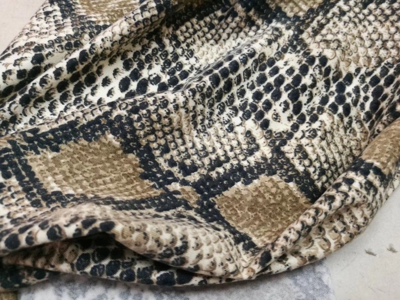 Special Brown Snake Skin Print 4 way Stretchy Latin Dance Fabric Costume Dress Spandex Fabric Sold by Yard 59\u201d WideYard Animal print