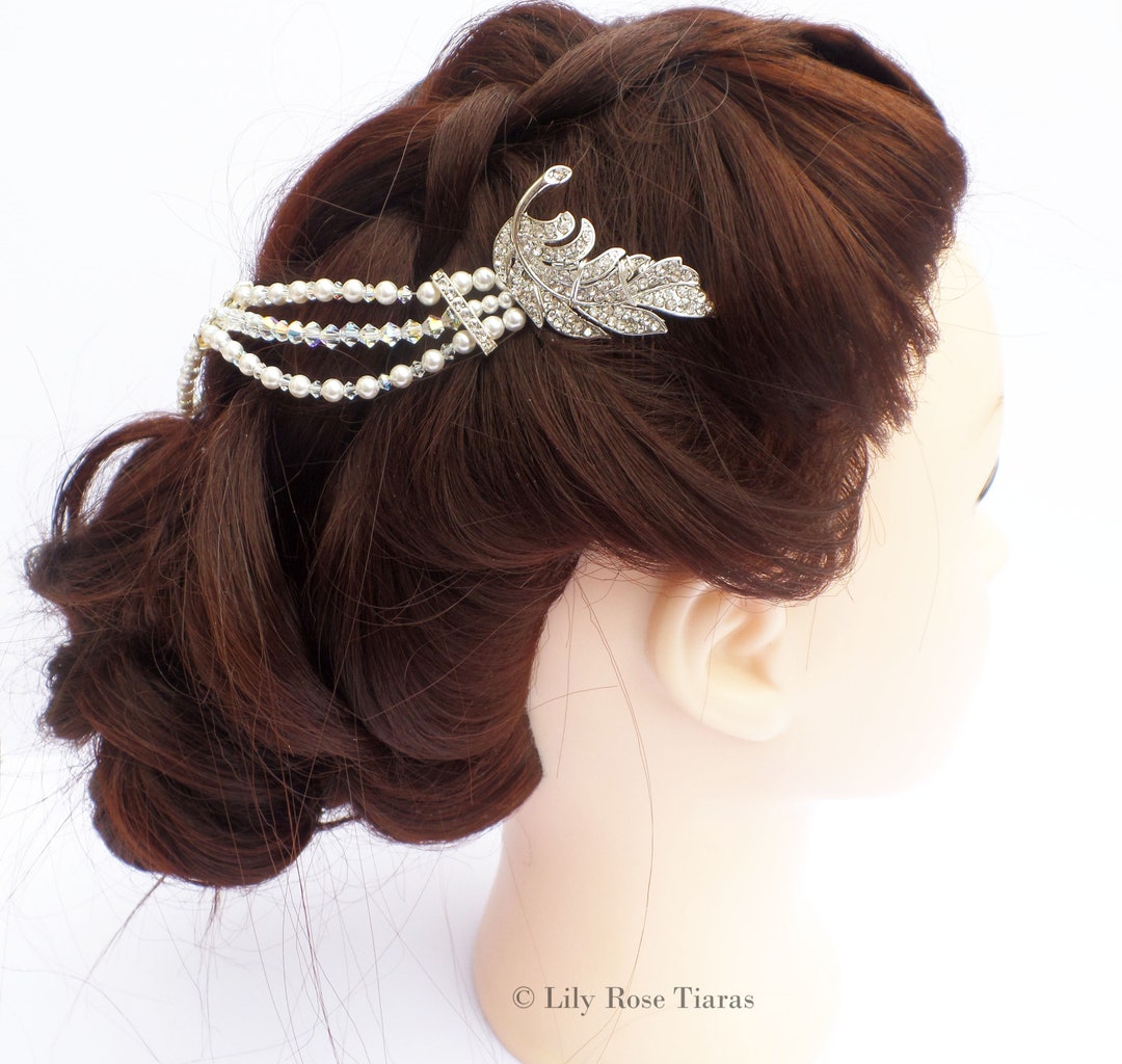 Bridal Hair Drape Swarovski Crystal Bridal Hair Jewellery Etsy