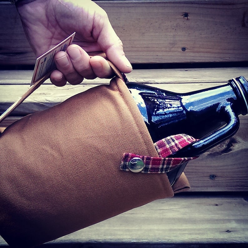 Custom Craft Beer Growler Carrier Bag 64oz With Short Handle Etsy