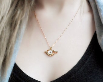 Dainty Evil Eye necklace, Gold Layering necklace, Lucky Charm Necklace, Minimalist Necklace, Gift For Her, Gift for Mom Daughter, Bridesmaid