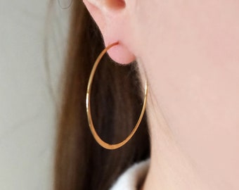 Gold Hoop Earrings, Gold Thin Hoops, Minimalist Earrings, Medium Hoops, Everyday Earrings, Large Hoop Earrings, Gift for Her