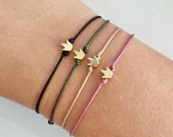 Wish Bracelet friendship bracelet princess crown Dainty charm Bracelet Metal crown charm bracelet princess jewelry VDAY gift For girls