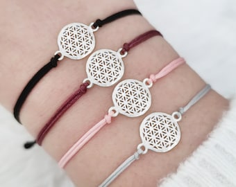 925 Sterling Silver Flower of Life String Bracelet, Adjustable bracelet, Sacred Geometry Bracelet, Yoga jewelry, Spiritual Jewelry