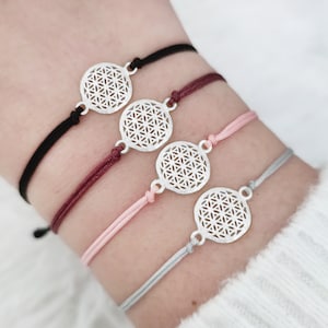 925 sterlingsilver Livets blomma strängarmband, justerbart armband, armband med helig geometri, yogasmycken, andliga smycken