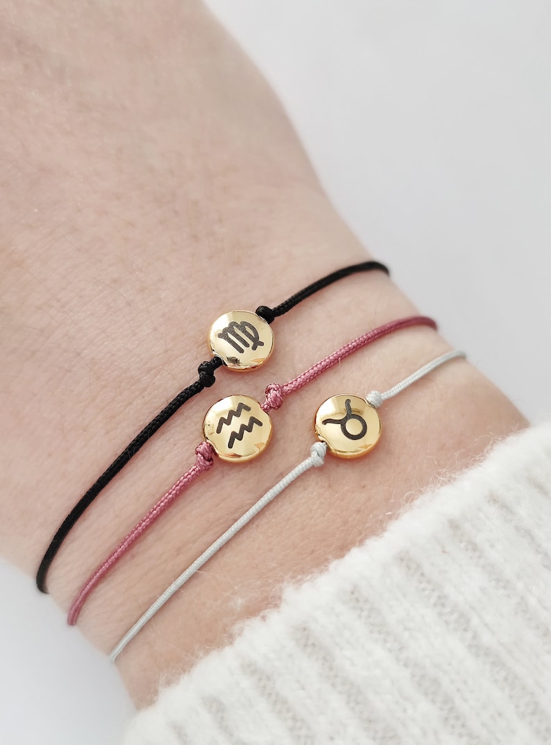 Zodiac Sign Bracelet, Zodiac Jewelry, Friendship Bracelet, Gold