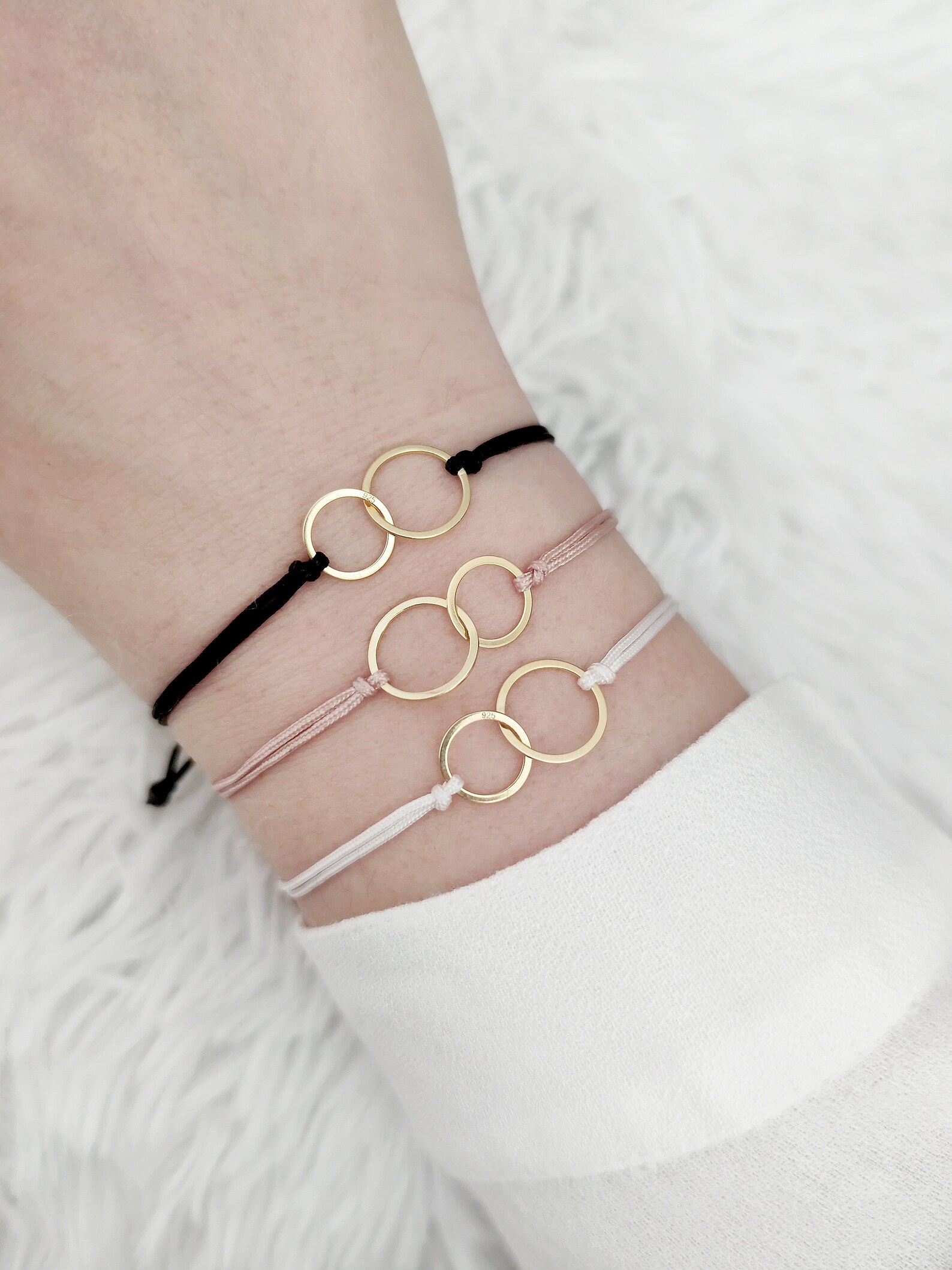 Sterling Silver Interlocking Circles Bracelet Eternal Love Etsy