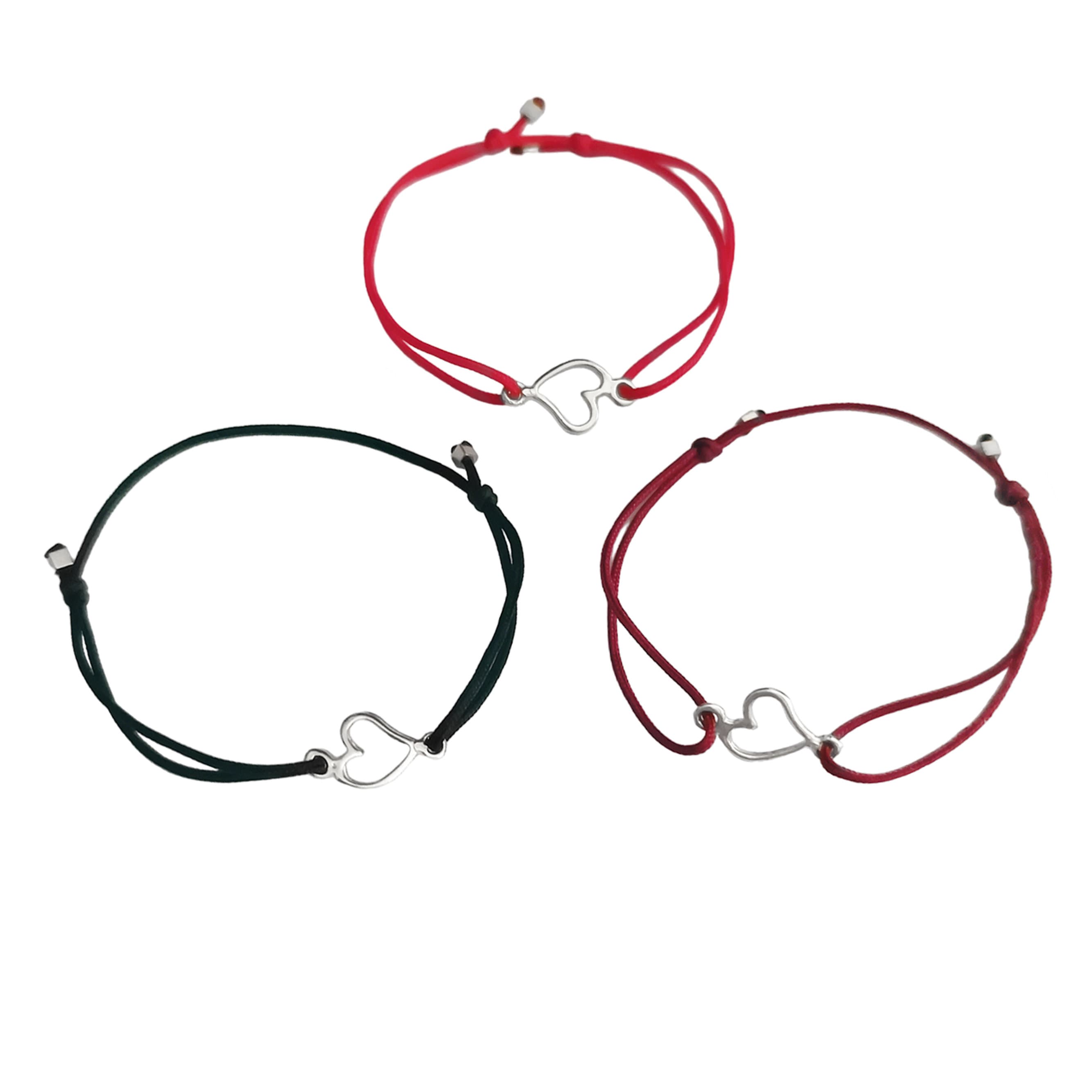 Open Heart String Bracelet, Sterling Silver Bracelet