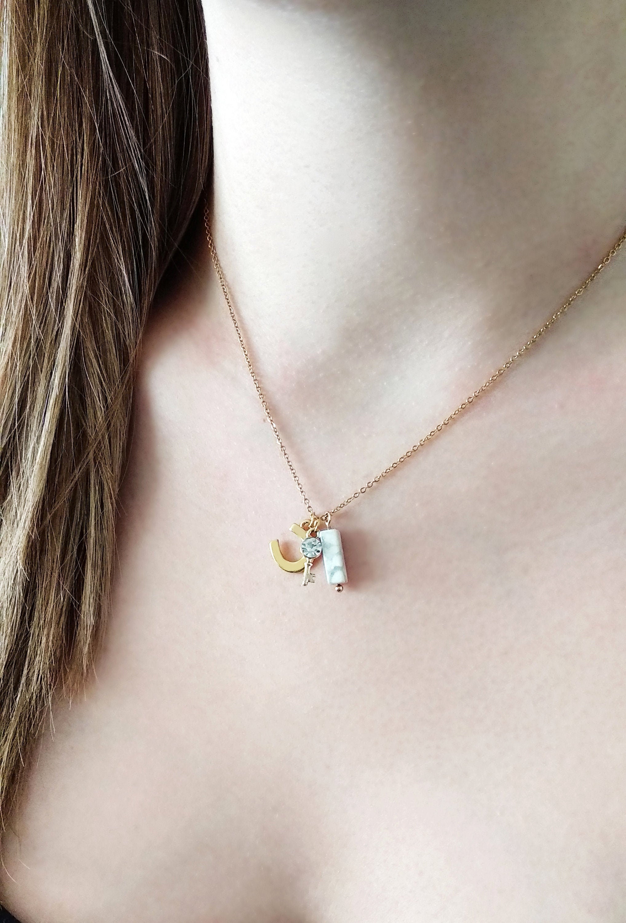 Multi Charm Necklace Gold Charms Necklace Dainty Charm Necklace Good Luck Charm Necklace Horseshoe Key Necklace Layering Necklace Etsy Canada