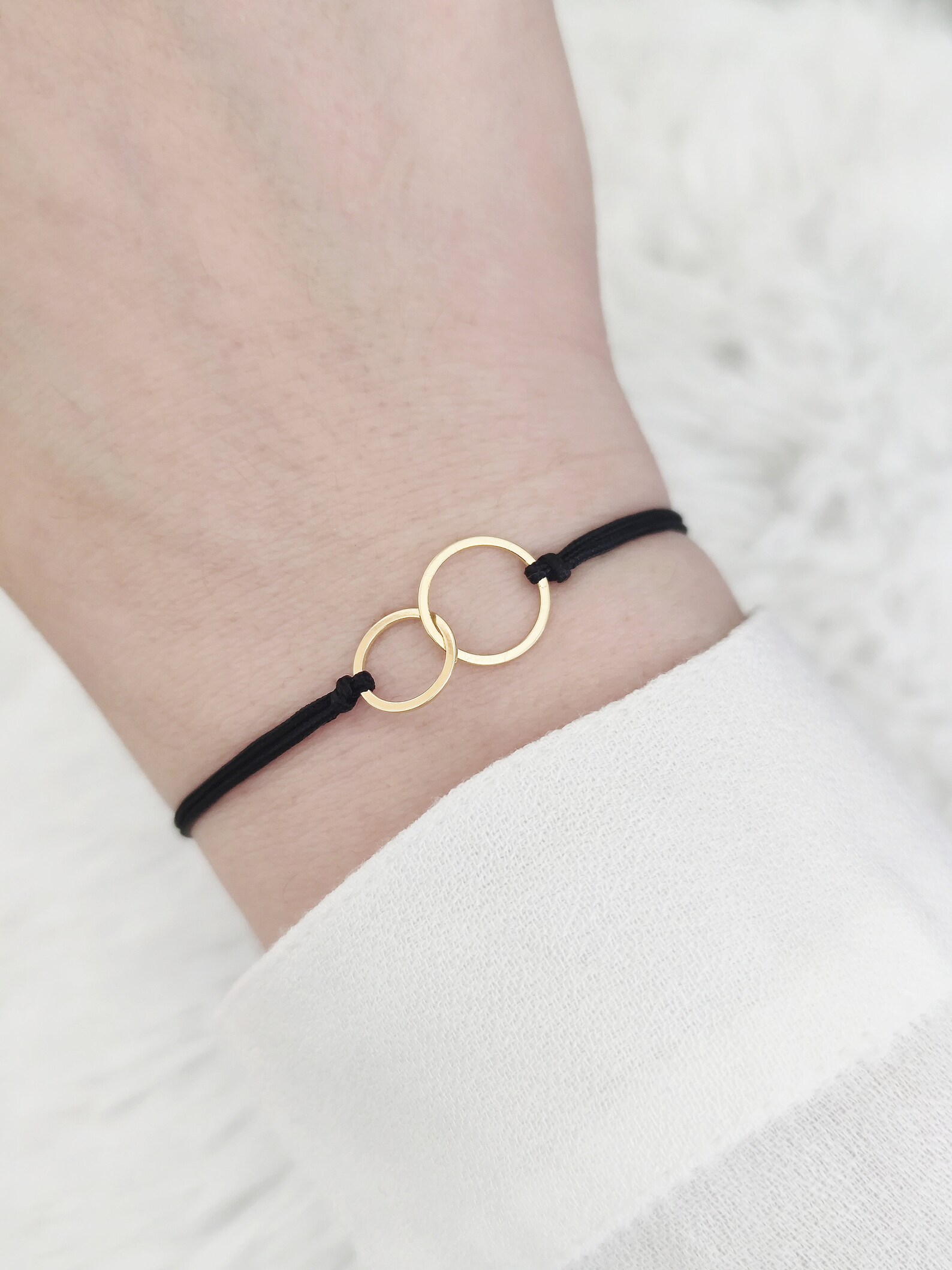 Sterling Silver Interlocking Circles Bracelet Eternal Love Etsy