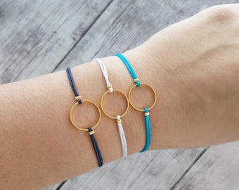 Circle bracelet, Friendship bracelet, Karma bracelet, Geometric Bracelet, Good luck bracelet, String Cord Bracelet/Birthday Gift Best Friend