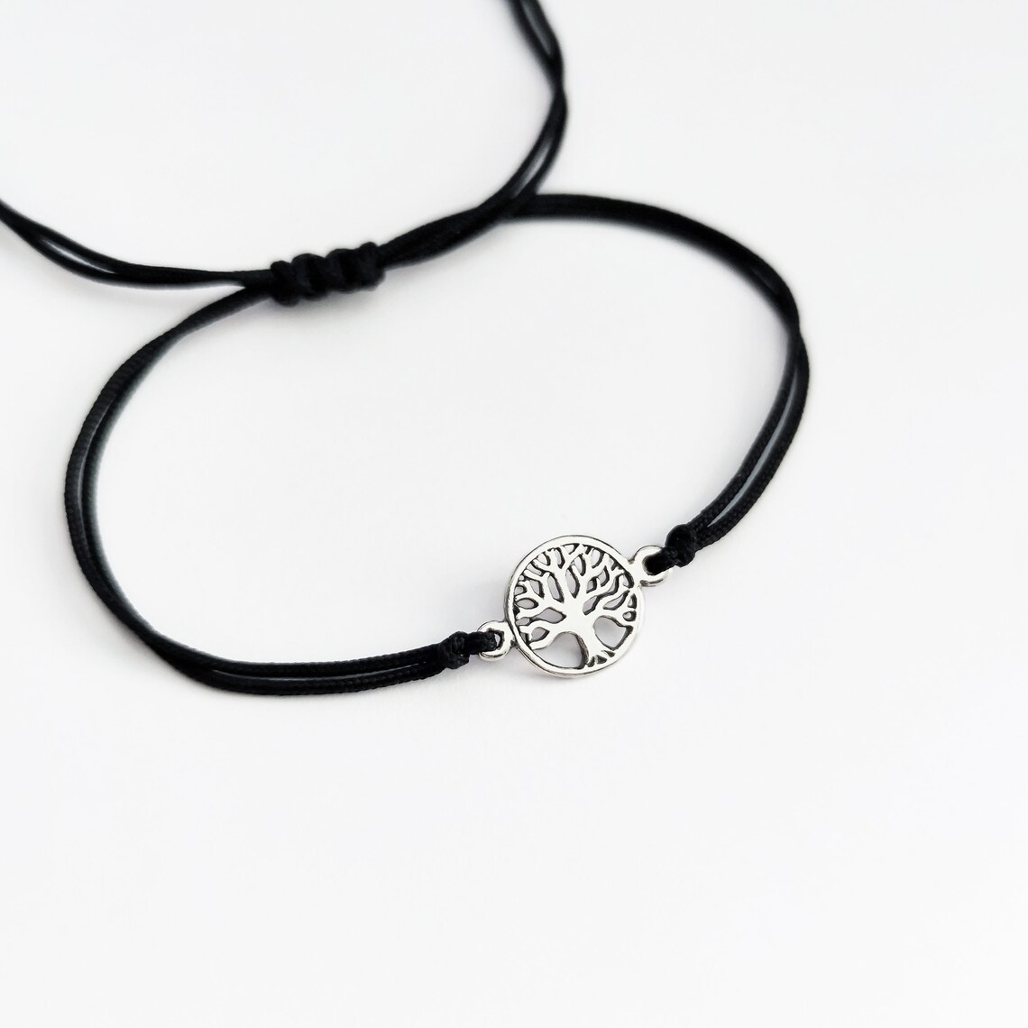 925 Sterling Silver Tree of Life Bracelet Tree of Life Cord Etsy