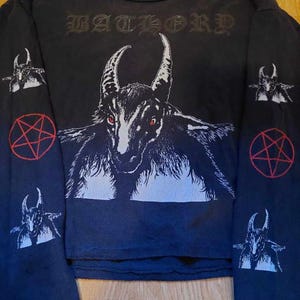 SUPER RARE VINTAGE Bathory longsleeve t-shirt celtic frost hellhammer venom ghost black metal darkthrone