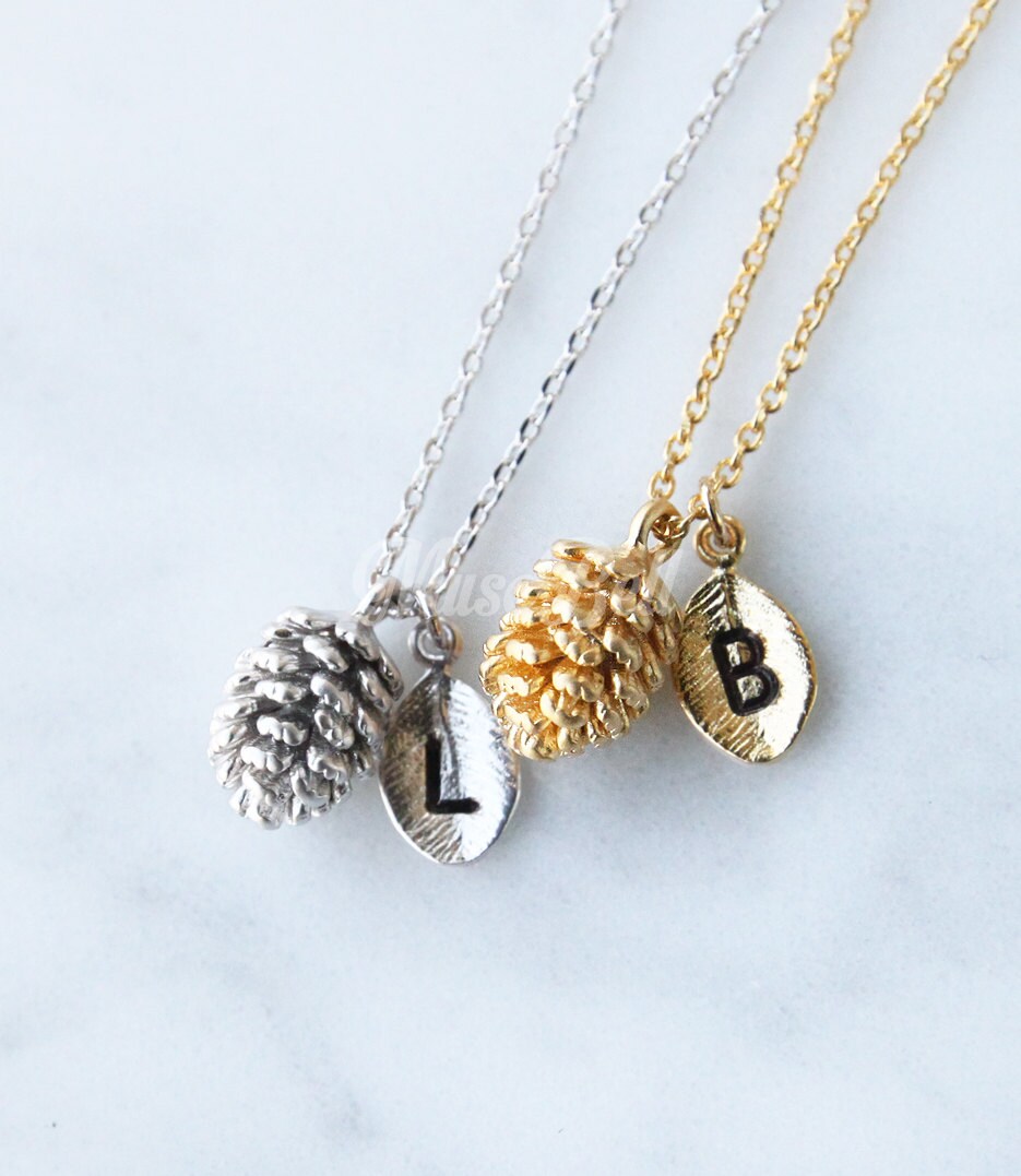 Pinecone necklace Pine cone jewelry Winter jewelry Nature Etsy