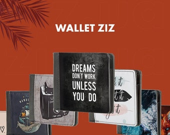 Eco-leather Wallet, women wallet with print. Front pocket wallet. Men wallets. Personalized print wallet and Money Holder. Gift Idea!