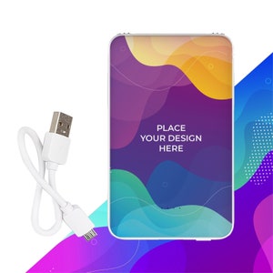 Batería externa de diseño personalizado. Banco de energía hecho por encargo. Diseña tu propio banco de energía. Cargador de teléfono con impresiones personalizadas. Batería externa de diseño personalizado.