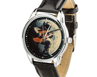 Guitar-Themed Astronaut Watch - Perfect Gift for Guitar Players, Bass Players, and Music Lovers
