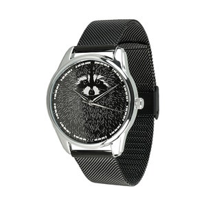 mens watch | wrist watch for him | mens wrist watch | personalised racoon watch | watches for men | black watch | wholesale wrist watches