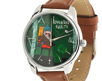 Adventure Awaits Wrist Watch / Going away gift / Travel gift / Wrist Watch / Travel Watch / Explorer Gift / Mens Watch / Womens Watch